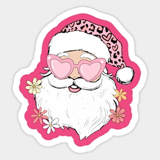 Pink Santa Sticker